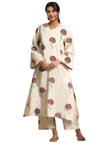 Image of GoSriKi Women's Rayon Viscose Printed Straight Kurta with Pant