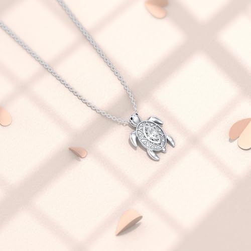 Moissanite Turtle Necklace 925 Sterling Silver Turtle Pendant with Lab Grown Diamond Turtle Jewelry for Women2