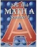New York Math A Semester 3 2002 (EDI 9303) 1586200860 Book Cover