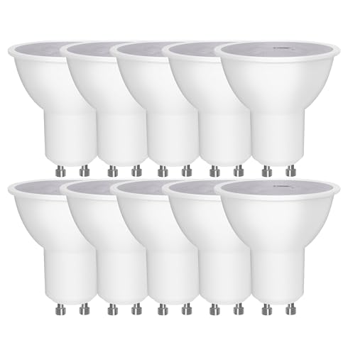 Bright Source Non-Dimmable LED GU10 Bulb, 6W, 445lm, 38°, 6500K Daylight White, 10 Pack