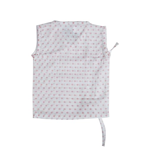 Image of 100% Cotton Angarka Printed Jabla | Pink & White Jhabla | for Newborn & Infants | All Season wear Jabala Baby Products | Sleeveless Regular Fit Vest | Assorted Pack of 3| Size - 3-6 Months