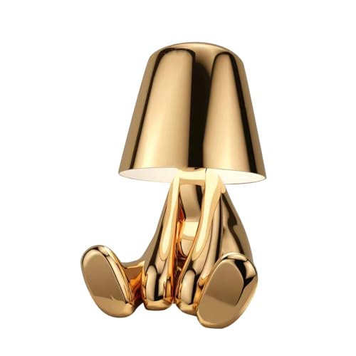 ✿【Uso due in uno】La scultura decorativa a forma di omino dorato ha sia funzioni di illuminazione che decorative. La luce soffusa si diffonde attraverso il paralume per creare un'atmosfera calda e rilassante. Che si tratti di un aiuto per dormire in camera da letto, di un elemento decorativo per il soggiorno o lo studio, si adatta alle esigenze di ogni ambiente.