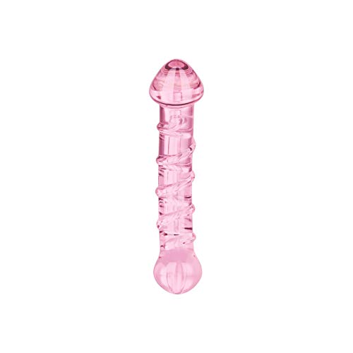 EIS Gebogener Glasdildo | Dildo mit Spiralstruktur | Gebogene Form, individuelle Stimulation | Sexspielzeug | 16 cm