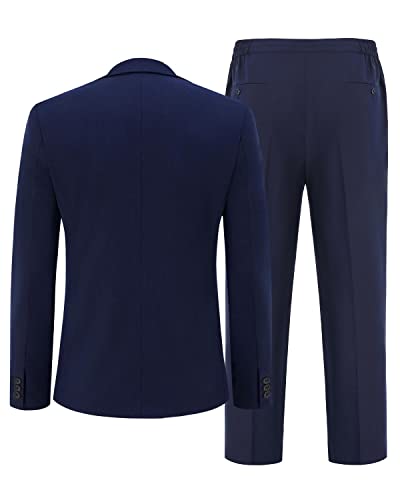 TURETRENDY Mens 3 Piece Suits Casual One Button Blazer Lightweight Beach Coats Vest and Pant Suit2