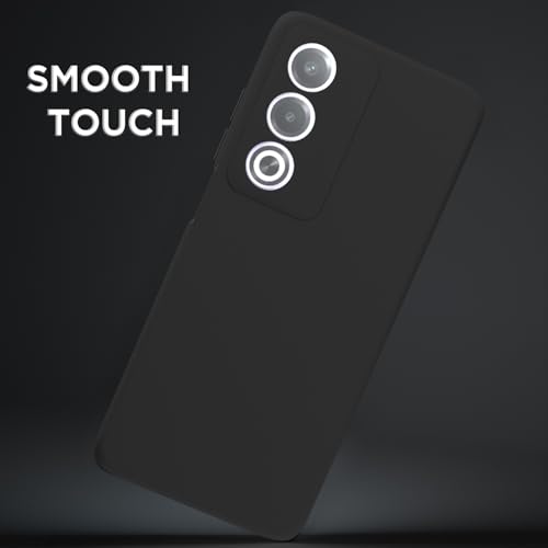 Image of Outlouders Back Cover for Oppo A3 Pro 5G | Camera Protection | Durable Soft Matte Silicone Bumper Case (Black)