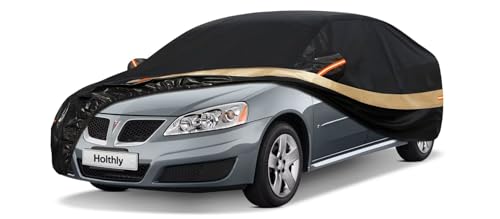 Holthly Strapazierfähige Autoabdeckung, passgenau für Pontiac G6 (2004–2010), Allwetter-, Outdoor-Autoabdeckungen für Autos, wetterfest, wasserdicht, winddicht, Sonne, Regen, Staub, Schneeschutz,
