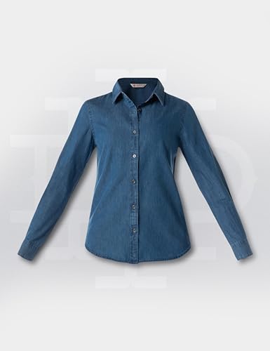 Image of INKD Women's Full Sleeve Casual Denim Shirt - 100% Cotton | Front Button Detailing | Regular Fit