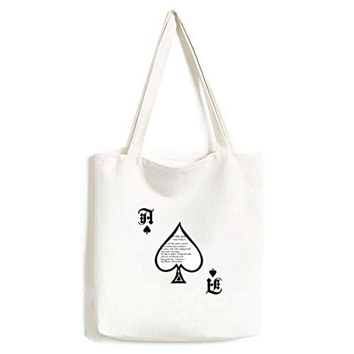Sac lavable Poker Spade Poetry Dickinson idéal pour les loisirs créatifs et le quotidien