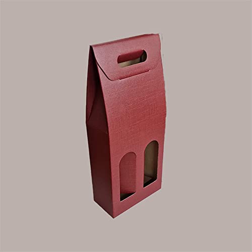 Lucgel Caja porta 2 botellas vino aceite riesling de papel seda burdeos 180 x 90 x 420 mm   10 unidades  