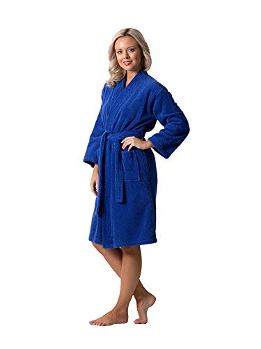 Image of Luxurious Turkish Terry Kimono Collar Super-Soft Terry Absorbent Bathrobes for Women