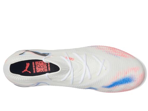 PUMA Puma Men's Future Match Firm, Artificial,Ground Soccer Cleats, White-Black-Glowing Red AH25, 11