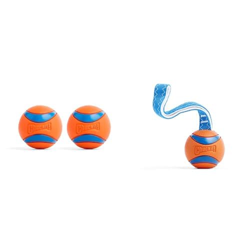Chuckit Ultra Ball Dog Toy Bundle - 2 Medium 2 5-inch Bouncy Balls 20-60 lbs Large 3-inch Ultra