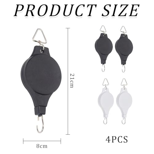 RELKLYU 4 Morceaux De Crochets Rétractables, Crochets De Panier De Fleurs, Accessoires De Jardin, Outils De Suspension en Pot. – vue 2