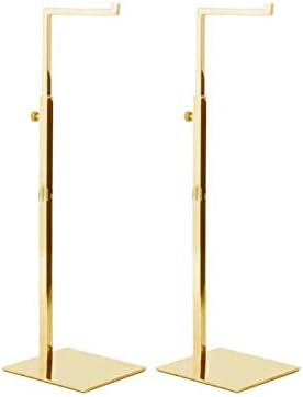 2pack of metal Handbag Rack Display Single Side Adjustable Handbag Display Stand Purse Display Rack (golden)