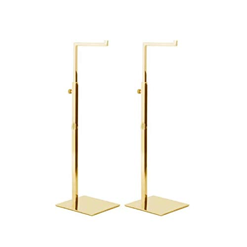 2pack of metal Handbag Rack Display Single Side Adjustable Handbag Display Stand Purse Display Rack (golden)