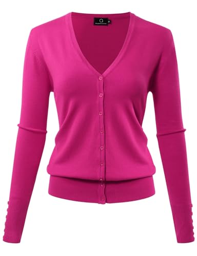Image of Allsense Women's Long-Sleeve V-Neck Cardigan Sweater | Button Down, Lightweight Soft Knit