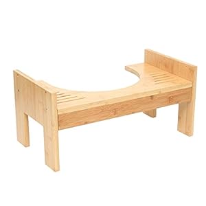 Toiletkruk van bamboe, toiletstoel, toilethulp, wc-kruk, opstapkruk voor kinderen en volwassenen, tegen verstopping en aambeien