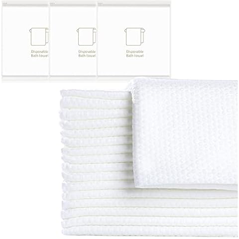 JINYUDOME Disposable Bath Towel, Big Shower Towels, Portable Package for Travel,Hotel, Trip, Camping Use. Soft and Large Luxury Body Towels, 27.5 x 55 inch, White, 15 Pack Cover