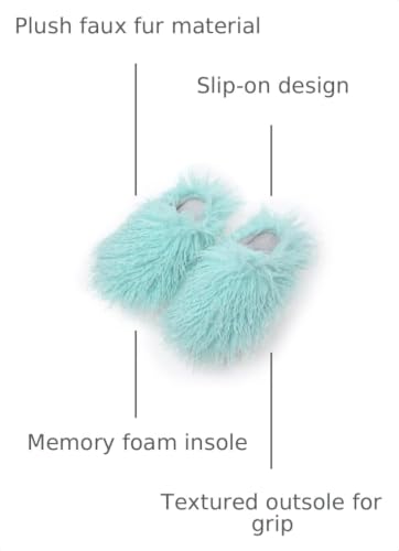 Image of Unisex Fuzzy Faux Fur Slippers, Women's Fluffy Long Hair Sheep Faux Fur Slip on Slides, Girls Luxury Big Fluffy Outdoor Flat Slippers, Long Curly Hair Non-Slip Warm Home Slide Shoes