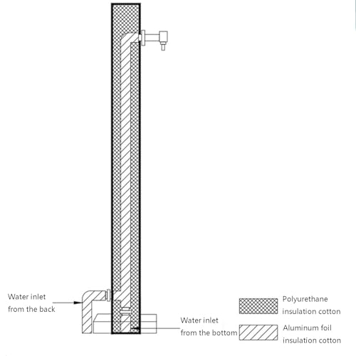 Robinet antigel pour jardin vertical colonne d'eau extérieure acier inoxydable 60cm argent