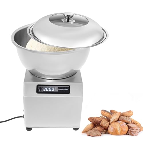 Amasadora Comercial de Acero Inoxidable: Amasadora Eléctrica Automática de Alta Resistencia de 8 Kg Para Hogar y Panadería