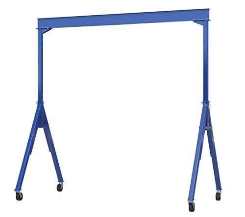 Vestil AHS-6-15-12 Steel Adjustable Height Gantry Crane with Phenolic Casters 15 Ft. Wide x 12 Ft. Max Usable Height 6,000 Lb. Capacity Blue
