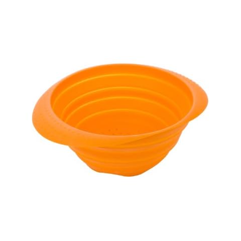 MIU France Collapsible Silicone Colander, Orange Cover
