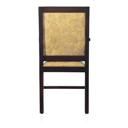 Image of Solid Sheesham Wood Arm Chair with Cushion Single Seater Sofa Chair for Living Room, Bed Room, Office, Outdoor (Walnut Finish)
