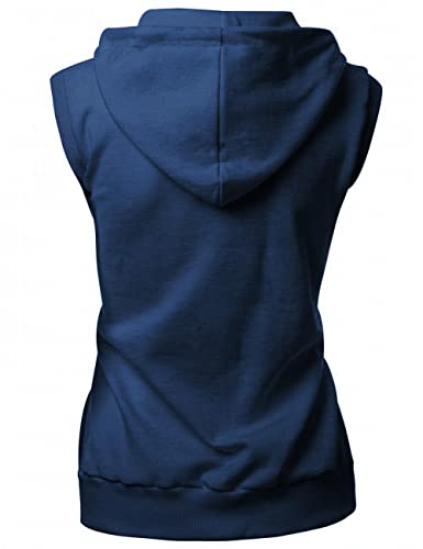 Womens Cotton Zip Up Hoodie Vest