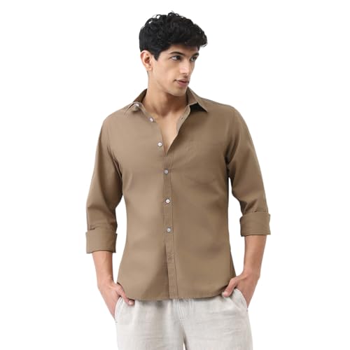 Image of Urbano Fashion Men's Cotton Full Sleeve Regular Fit Casual Solid Shirt