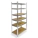 Produktbild DEMA Steckregal 6 Holzböden  Kellerregal, Lagerregal, Universalregal  robust, belastbar, vielseitig  bis 65kg pro Boden, für Werkstatt, Keller, Garage, Lager, Haushalt