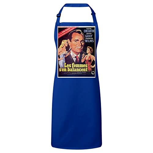 Tablier cuisine premium fini les taches grâce au poster cinéma vintage robuste