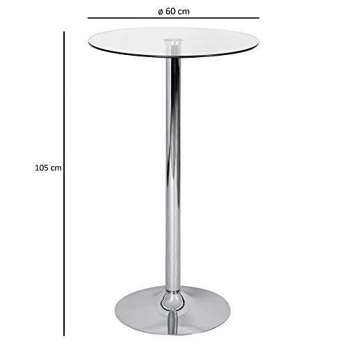 FineBuy Tavolo Alto da Bar Rotondo 60x60x105 cm