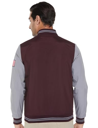 Image of Qube By Fort Collins Men's Polyester Standard Length Regular Fit Lightweight Varsity Jacket - Stylish, Comfortable, and Winter-Ready