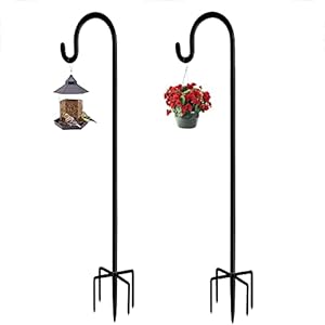 ZQX Crochet de Berger, 2 Crochets en Métal pour Mangeoire Oiseaux Exterieur, 96cm Crochets de Jardin Résistants à la Rouille avec 5 Griffes pour Lampes Solaires, Paniers de Plantes, Boules de Fleurs