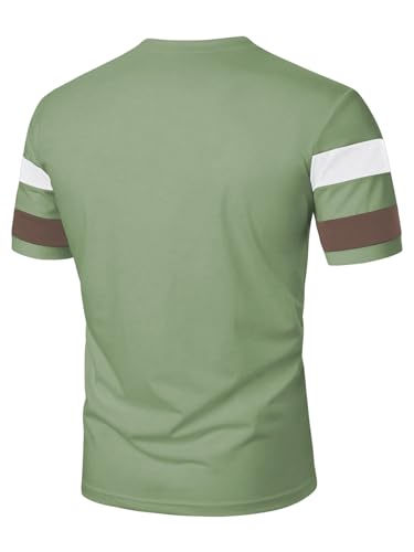 Image of RoseSeek Men's Color Block Short Sleeve Tee Shirts Casual Crewneck T Shirt Trendy Summer Tops
