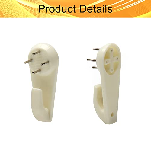 Image of Picture Hangers Ceiling Hooks Professional Photo Frame Hooks Kit with Nails for Hanging Plants Mugs Wind Chimes Utensils White 30PCS