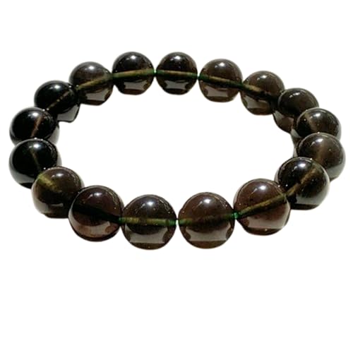 Cintamani Saffordite Tektite stone bracelet - 10mm Round Smooth beads - Stretchable bracelet for men women - Ideal for Daily Wear, Meditation, Reiki & Spiritual Growth|STBR_RR_10959
