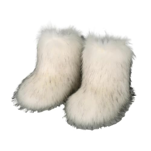 Bottes d'hiver en peluche chaude mi-mollet pour femme -...