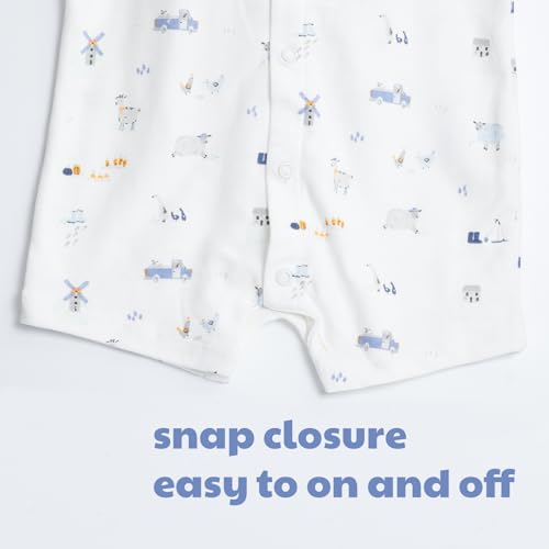 3-Pack 100% Cotton Baby Boy Rompers,0-24Months Short Sleeve Toddler Romper,Breathable Spring/Summer Clothes4