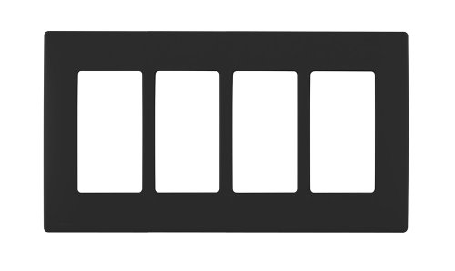Leviton REWP4-OB Renu Four-Gang Screwless Snap-On Wallplate, Onyx Black, Sand,white