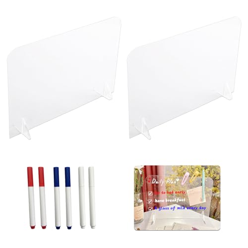 Wochenplaner Abwischbar，2 Stück Abwischbarer Wochenplaner für den Schreibtisch mit 6 Whiteboard-Stiften für To-do-Listen