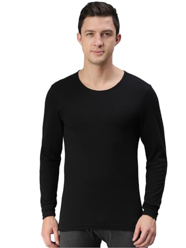 Image of Macroman M-Series Hotmax Full Sleeves U-Neck Thermal Upper for Men with Special Interlock Knit in Cotton Poly Fabric, Advanced Heat Retention & Moisture Control