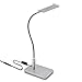 Produktbild ENUOTEK LED Schreibtischleuchte Leseleuchte Nachttischlampe Silber Nachttischlampe Tageslicht, 3er Helligkeiten Dimmbar Touch, Metall Schwanenhals, Schlafzimmer Lampe LED, Energiesparen 5W 450Lm
