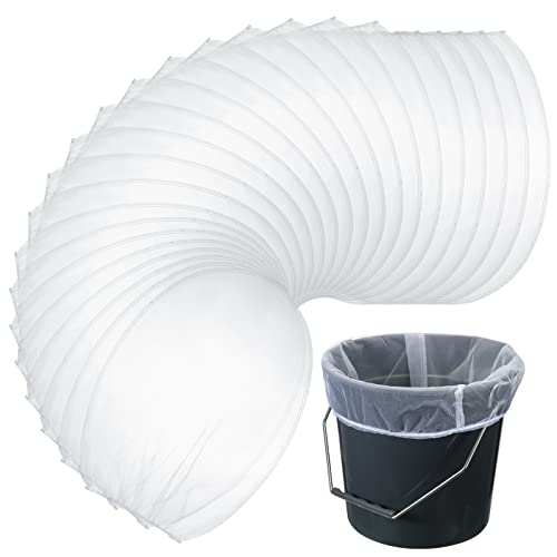 Windyun 60 Pcs Paint Strainer Bags 5 Gallon Fine Mesh Filter Bag Disposable Paint Bucket Strainer Mesh with Elastic Top Opening Hydroponic Filter Tool for Gardening(White)