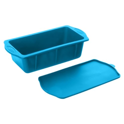 Grendly Molde de silicona azul para cubitos de hielo + tapa reutilizable para cubitos de hielo que puede hacer cubitos de hielo extra grande de 4 libras