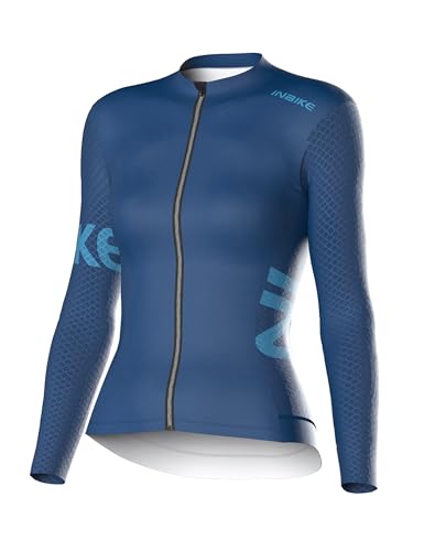 INBIKE Maillot Ciclismo Mujer Manga Larga MTB Camisetas Bicicletas Ropa Carretera Montaña Ciclista Bici Azul M