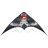 In the Breeze Smokin' Pirate Stunt Kite, Jolly Roger,48" W x 26" H x 8" D,1034
