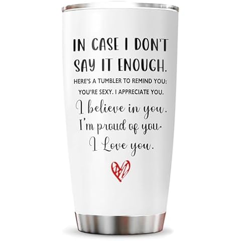 Muilzon Anniversary Wedding, Christmas, Valentines Day, Birthday Gifts for Her, Him - Romantic Gifts for Wife, Girlfriend, Couples - Gifts for Boyfriend, Husband - White Tumbler 20oz Cover