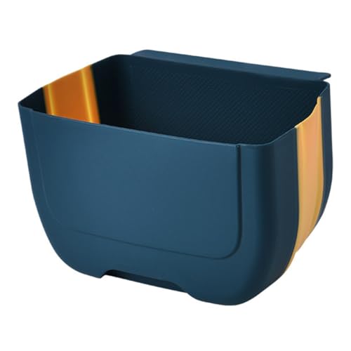 BESPORTBLE Cubo de Basura Colgante Plegable para Puerta de Armario Capacidad Grande Diseño de Pared para Cocina Color Azul y Amarillo Ahorro de Espacio y Fácil Limpieza